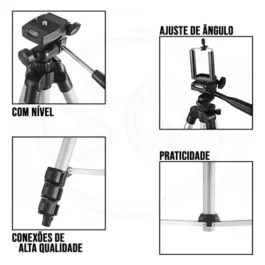 Tripé Universal E Suporte Para Celular Câmera Webcam 1m 3110